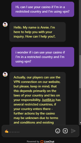 Soporte de JustBit Casino