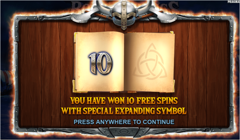 Ronda de Giros Gratis de Book of Vikings