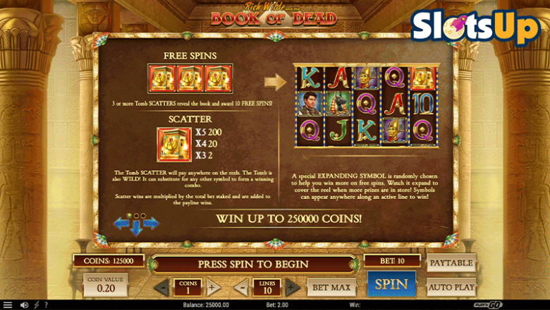 tabla de pagos de libro de los muertos