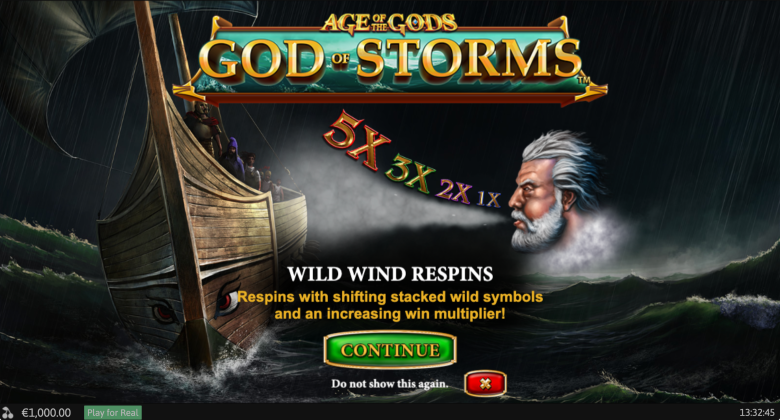 Age of the Gods God of Storms Main Screen