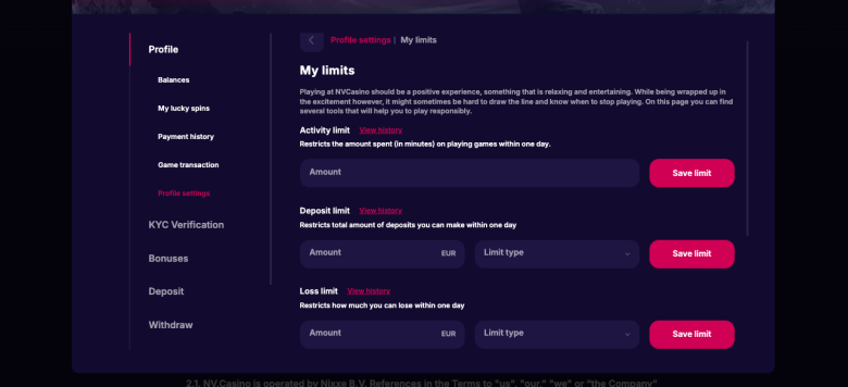 NV Casino responsible gambling tools