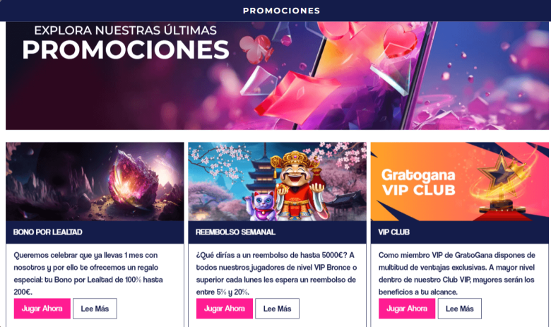 Bonos de Gratogana Casino