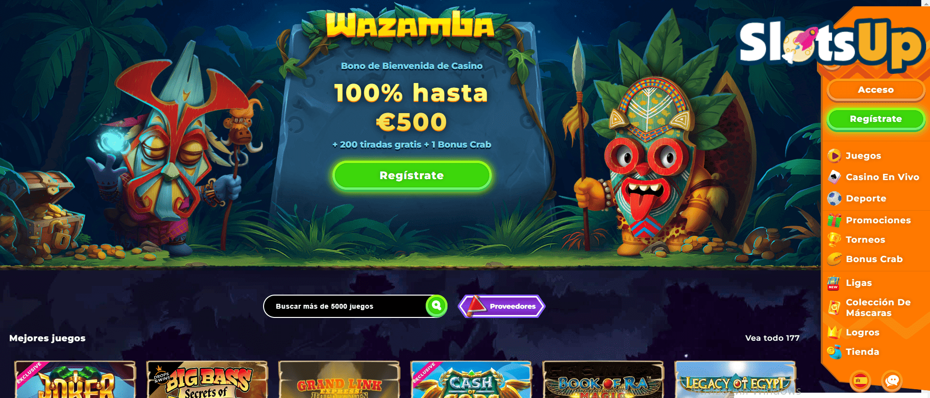 Registro en el Casino Online Wazamba Paso 1