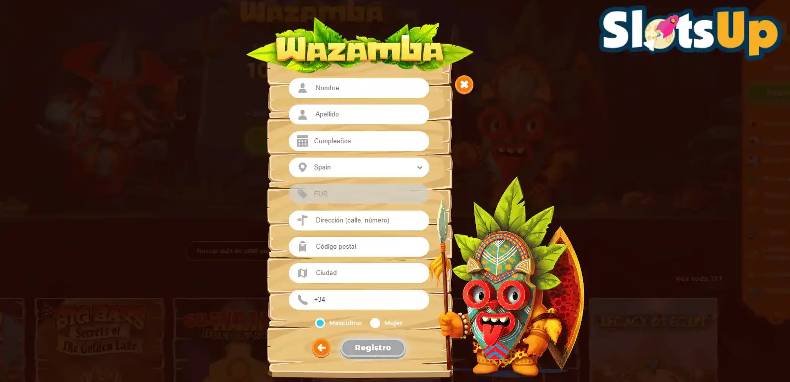 Inicio de sesión en Wazamba 3