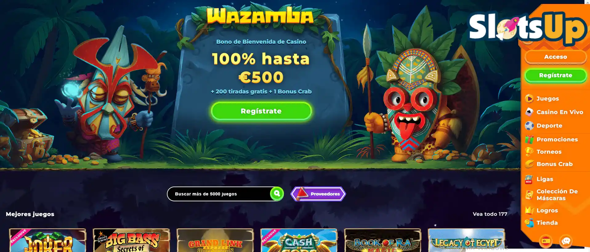 Inicio de sesión en Wazamba