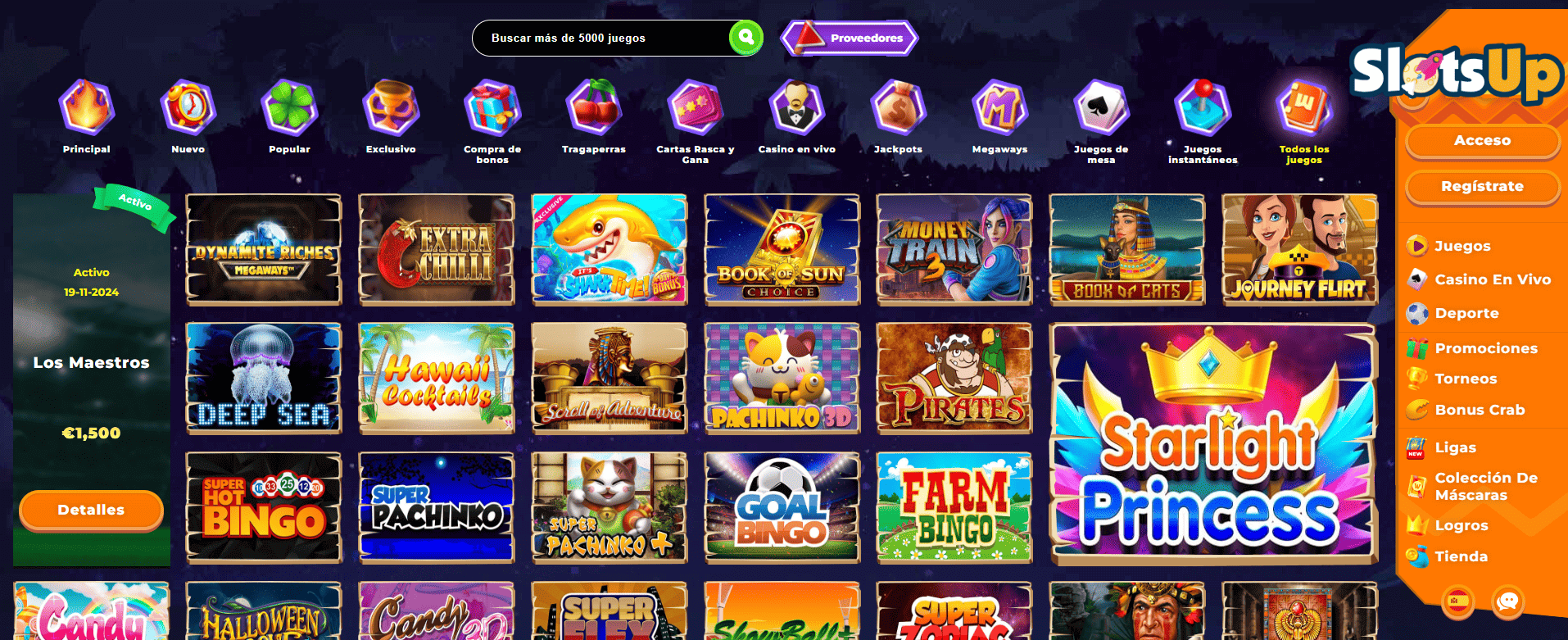 Juegos de casino y tragaperras en línea Wazamba